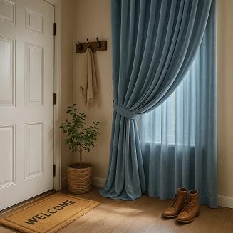 Szarfa do zasłony Velvet Soft 8x140 welurowa niebieska