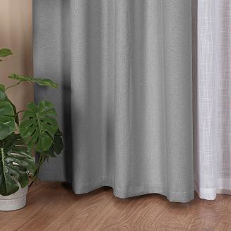 Zasłona gotowa na taśmie 140x250 SUPER BLACKOUT zaciemniająca ciemnoszara