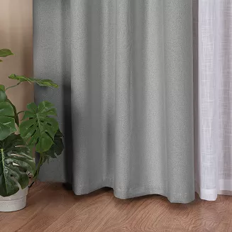 Zasłona gotowa na taśmie 140x250 SUPER BLACKOUT zaciemniająca ciemnoszara