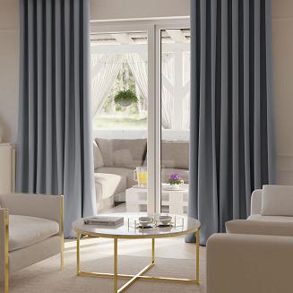 Zasłona gotowa na taśmie 140x250 SUPER BLACKOUT zaciemniająca ciemnoszara