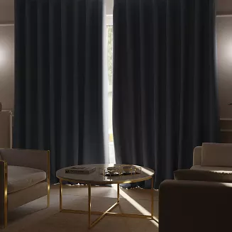 Zasłona gotowa na taśmie 140x250 SUPER BLACKOUT zaciemniająca ciemnoszara