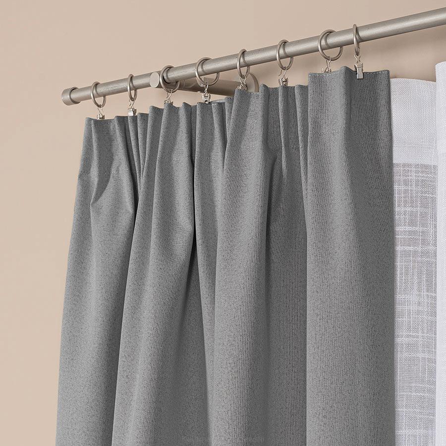 Zasłona gotowa na taśmie 140x250 SUPER BLACKOUT zaciemniająca ciemnoszara