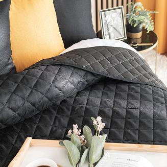 Narzuta dekoracyjna JODEŁKA 170x210 pikowana czarna