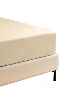 Prześcieradło bambusowe z gumką 120x200 beżowe