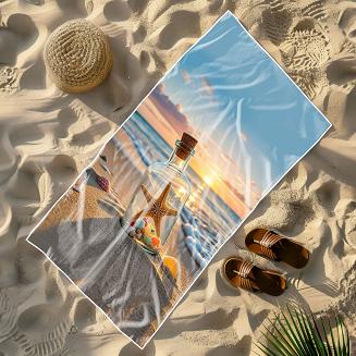 Ręcznik plażowy 100x180 rozgwiazda w butelce