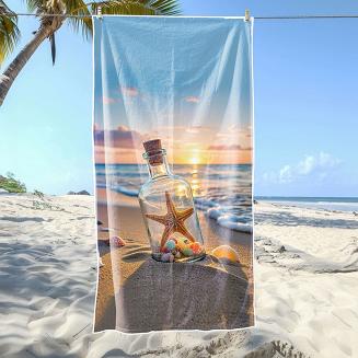 Ręcznik plażowy 100x180 rozgwiazda w butelce