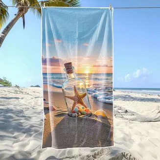 Ręcznik plażowy 100x180 rozgwiazda w butelce
