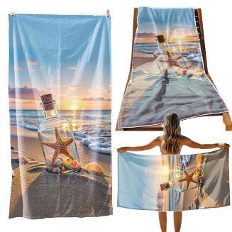 Ręcznik plażowy 100x180 rozgwiazda w butelce