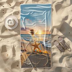 Ręcznik plażowy 100x180 rozgwiazda w butelce