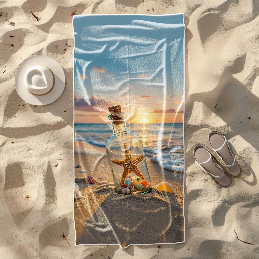 Ręcznik plażowy 100x180 rozgwiazda w butelce