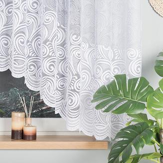 Firanka żakardowa gotowa na żabki KINGA 400x160 biała