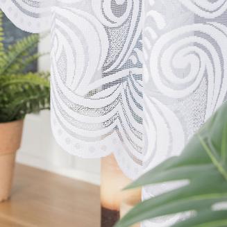 Firanka żakardowa gotowa na żabki KINGA 400x160 biała