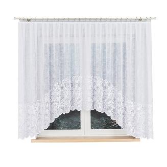 Firanka żakardowa gotowa na żabki KINGA 400x160 biała