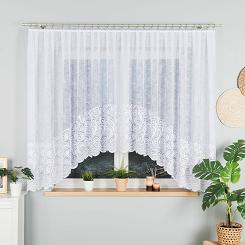 Firanka żakardowa gotowa na żabki KINGA 400x160 biała