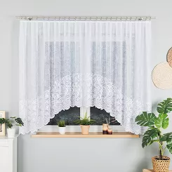 Firanka żakardowa gotowa na żabki KINGA 400x160 biała