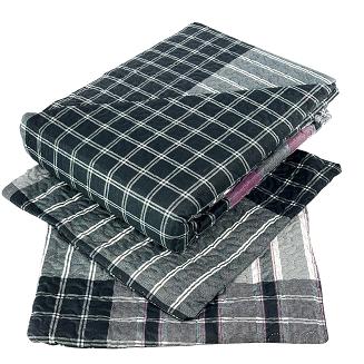 Narzuta dekoracyjna z poszewkami TAVIRA 220x240 grafitowa biała różowa kratka