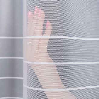 Firanka żakardowa gotowa na żabki NELA 300x160 biała