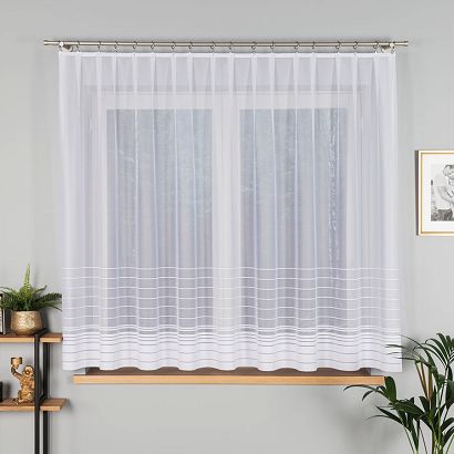Firanka żakardowa gotowa na żabki NELA 300x160 biała