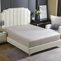 Prześcieradło satyna bawełniana z gumką 200x200 SIN taupe