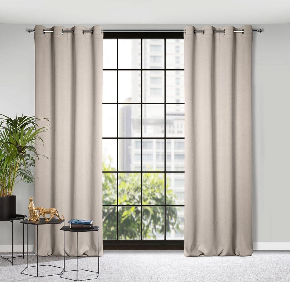 Zasłona gotowa na przelotkach AMARO 140x250 Eurofirany beżowy