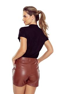 Bluzka damska z koronkowym akcentem w górnej połowie i na ramionach Sefora czarna