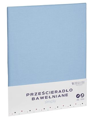Prześcieradło bawełniane bez gumki SIMPLY 140x200 błękitne