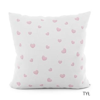 Poszewka dekoracyjna PARKA 40x40 welwetowa biała szara różowa misie serduszka