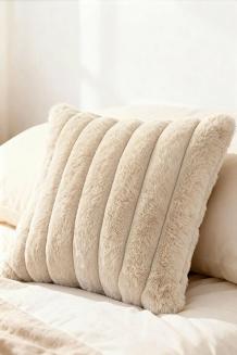 Beżowa Poszewka Futrzana 45x45 Bunny