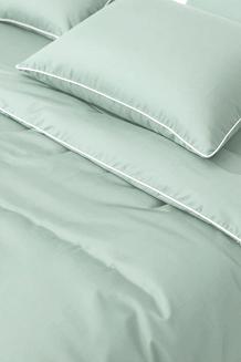 Pościel bambusowa 140x200 szałwiowa z białą bizą