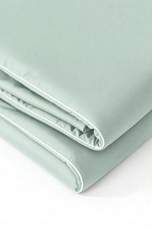 Pościel bambusowa 140x200 szałwiowa z białą bizą