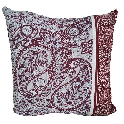 Poszewka z kory 70x80 bordowa biała szara paisley ornamenty