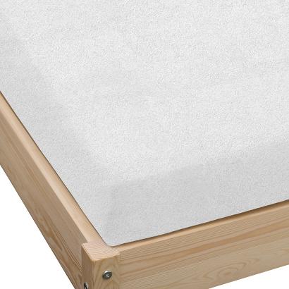 Prześcieradło frotte z gumką 160x200 biały GRUBE