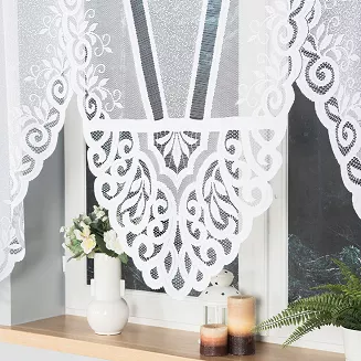 Firanka żakardowa gotowa na żabki ROZALIA 450x160 biała