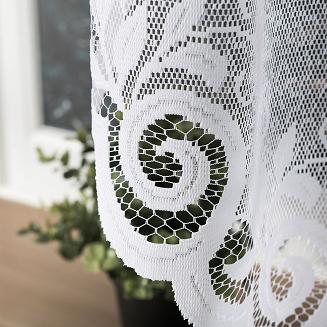Firanka żakardowa gotowa na żabki ROZALIA 450x160 biała