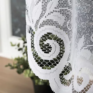 Firanka żakardowa gotowa na żabki ROZALIA 450x160 biała