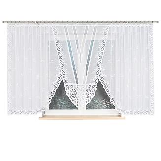 Firanka żakardowa gotowa na żabki ROZALIA 450x160 biała