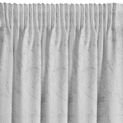 Zasłona gotowa na taśmie MARLENE 140x270 Eurofirany biała srebrzysty przecierany marmurek