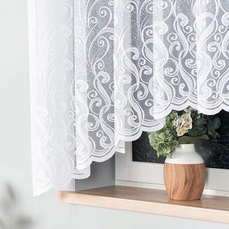 Firanka żakardowa gotowa na żabki WANDA 300x160 biała