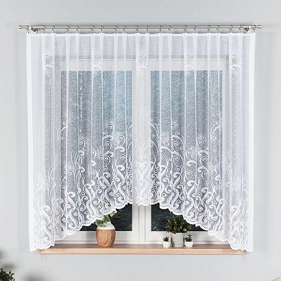 Firanka żakardowa gotowa na żabki WANDA 300x160 biała