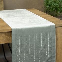 Obrus dekoracyjny ROYAL 35x140 Eurofirany srebrny