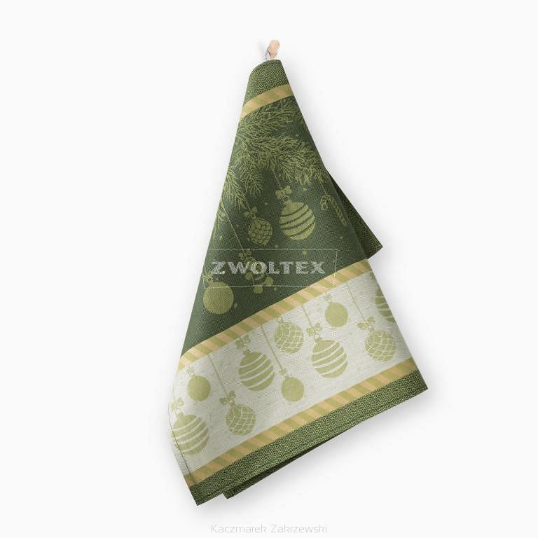 Ścierka kuchenna ŚWIĄTECZNA ZWOLTEX wzór choinka zielona