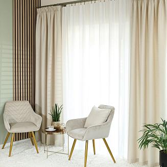 Zasłona gotowa na taśmie MOLLY 140x250 strukturalna kremowa