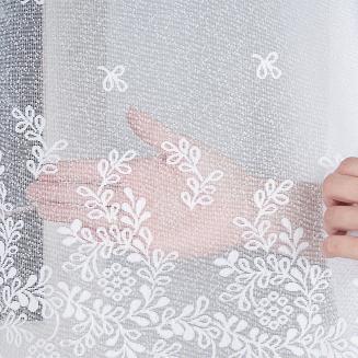 Firanka żakardowa gotowa na żabki KAROLINA 250x120 biała