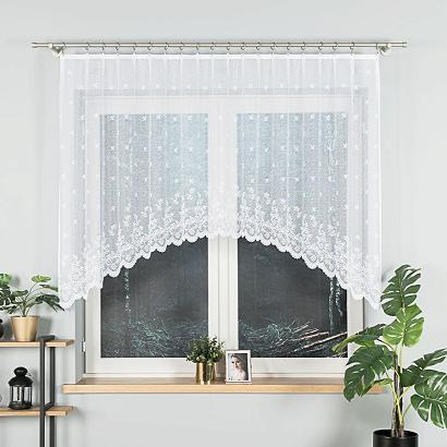 Firanka żakardowa gotowa na żabki KAROLINA 250x120 biała