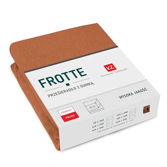Prześcieradło frotte z gumką 180x200 rude GRUBE