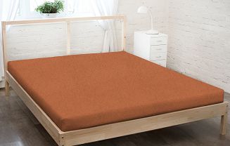Prześcieradło frotte z gumką 180x200 rude GRUBE