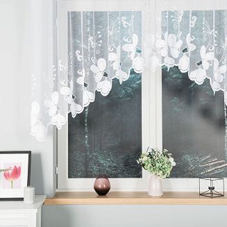 Firanka żakardowa gotowa na żabki TEODORA 250x120 biała