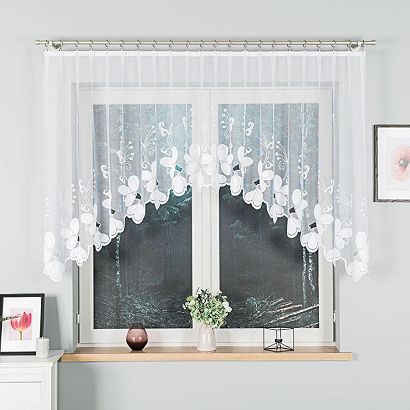 Firanka żakardowa gotowa na żabki TEODORA 250x120 biała