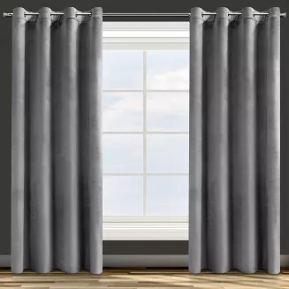 Zasłona gotowa na przelotkach ROSA 140x250 Design91 stalowy