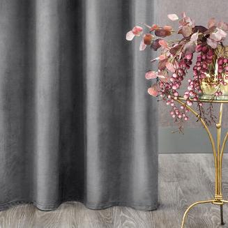 Zasłona gotowa na przelotkach ROSA 140x250 Design91 stalowy